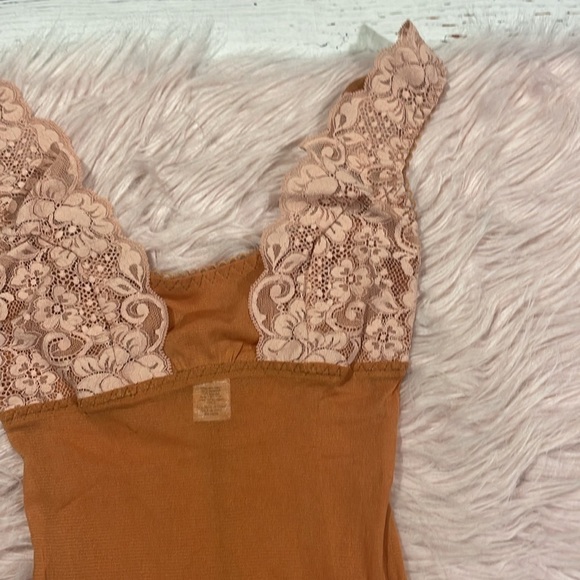 NWT HAH Hot as Hell Orange Blush Mesh Lace Trim Bodysuit - Picture 6 of 8